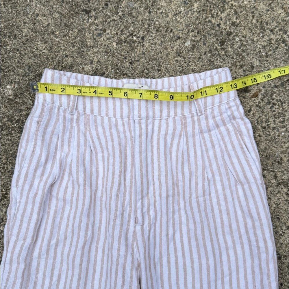 Abercrombie & Fitch White Tan Stripe Pants XS Summer Lightweight Chic - Picture 4 of 9